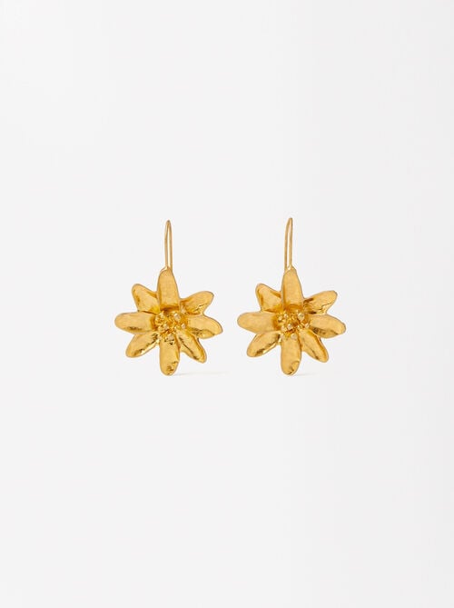 Goldene Ohrringe Mit Riesenblüte