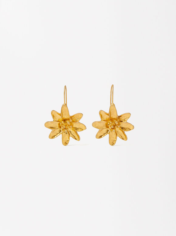 Goldene Ohrringe Mit Riesenblüte, Golden, hi-res