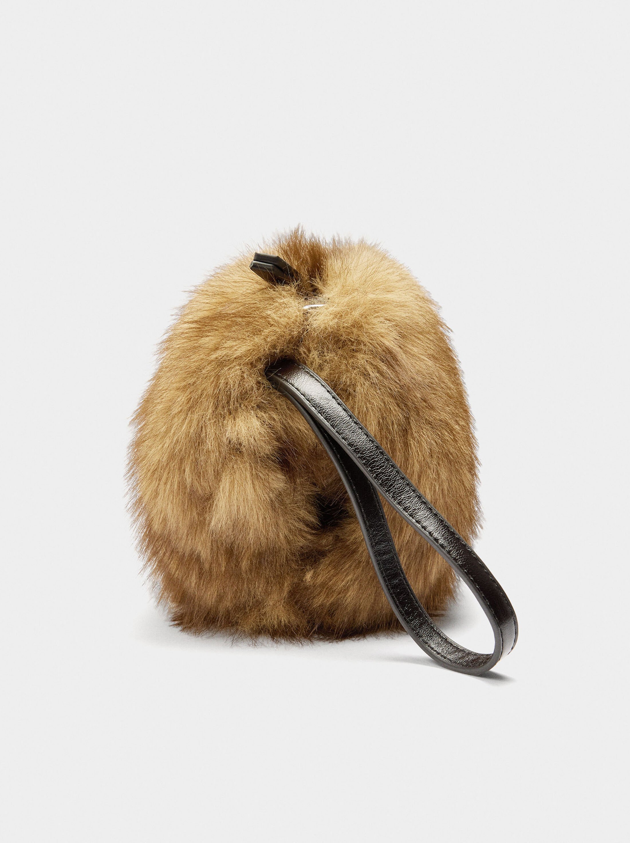 Handbag with fur effect image number 1.0