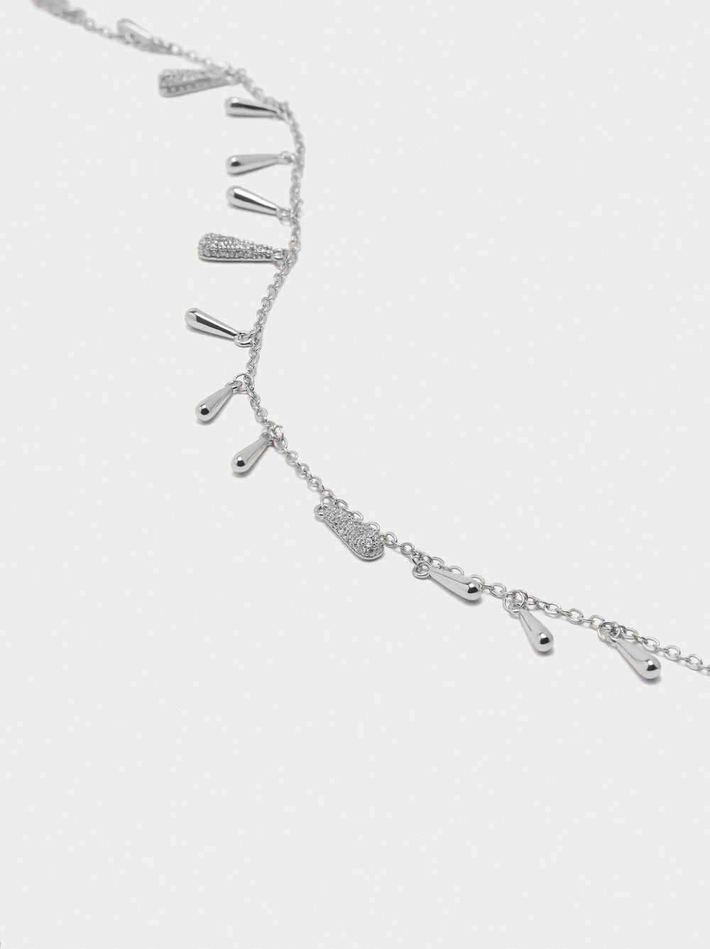Tear necklace with zirconia