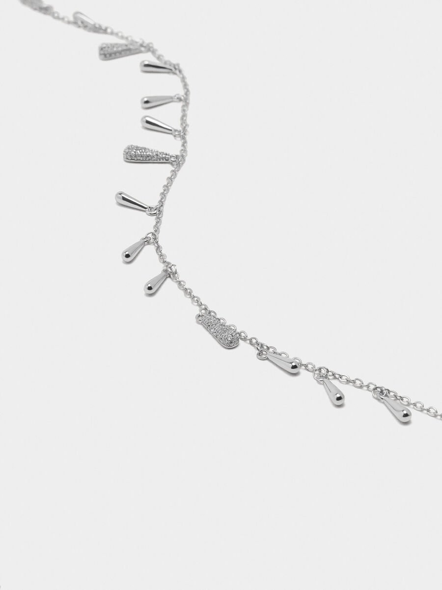 Tear necklace with zirconia