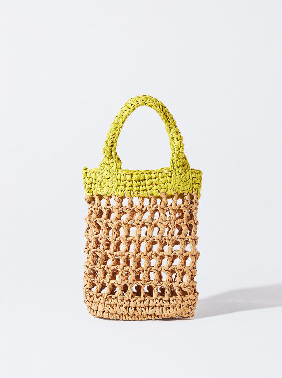 Straw-Effect Phone Case, Yellow, hi-res