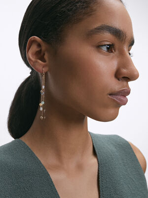 Long Earrings With Resin