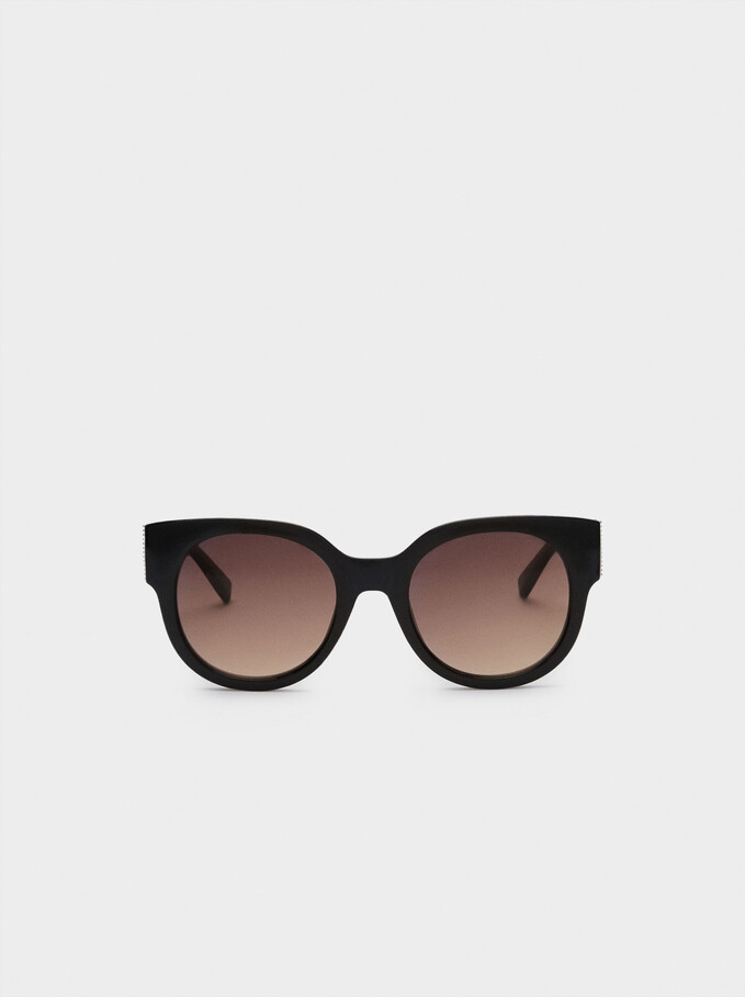 Sunglasses With Resin Frame, Black, hi-res