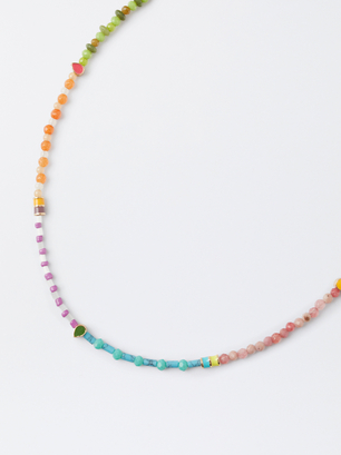 Multicoloured Necklace With Stones, Multicolor, hi-res