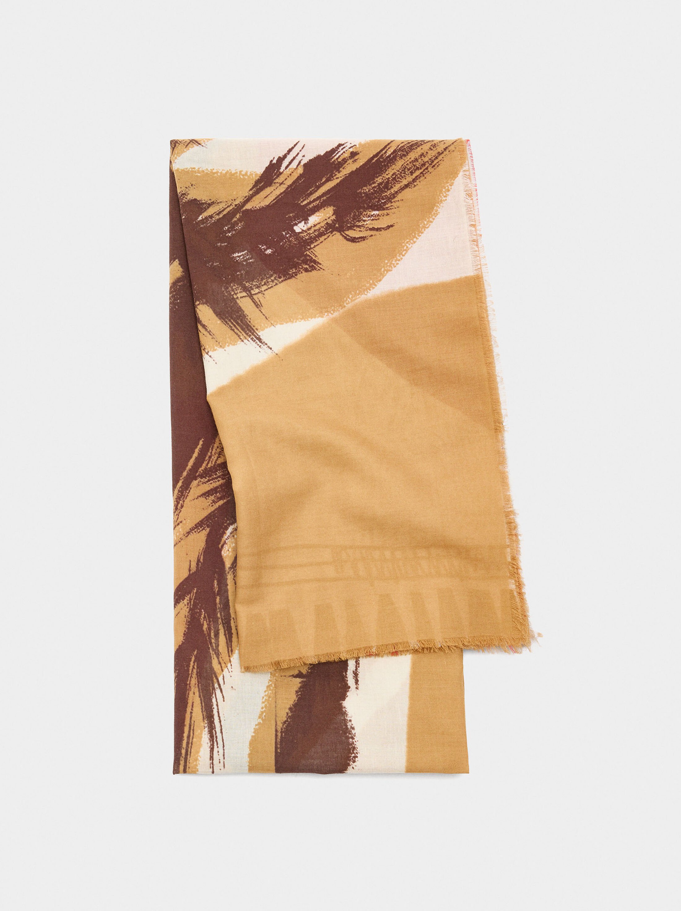 Printed scarf with 100% cotton image number 0.0