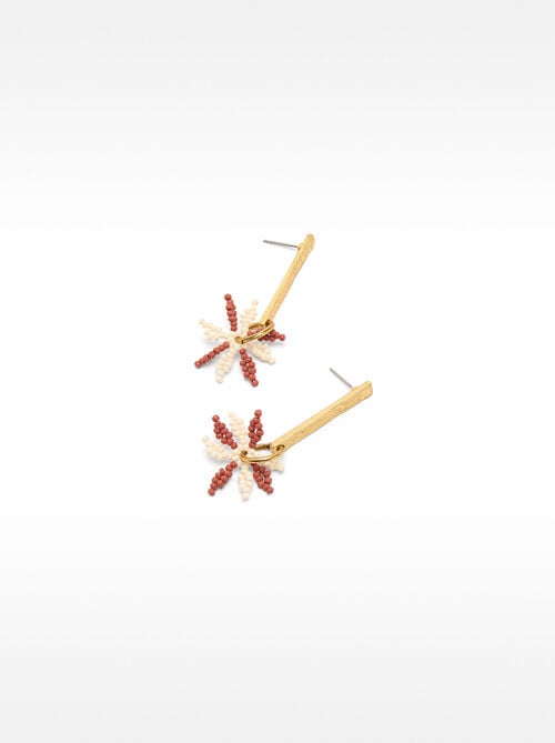 Pendientes de barra con flor de cuentas