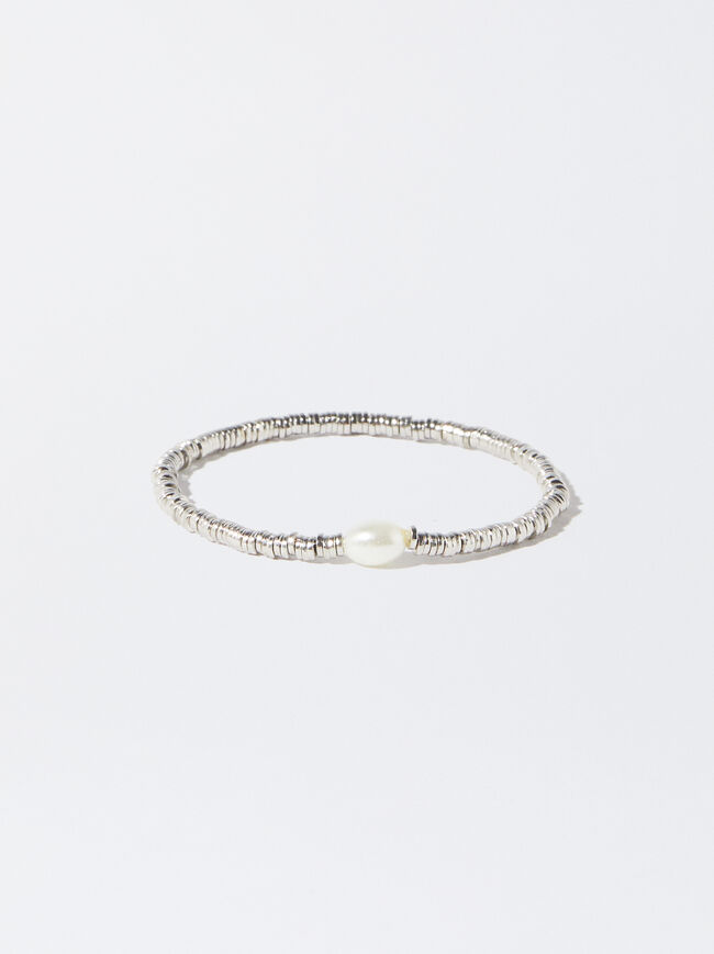 Silver-Plated Bracelet With Faux Pearl