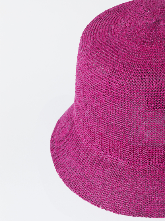 Knit Hat, Fuchsia, hi-res