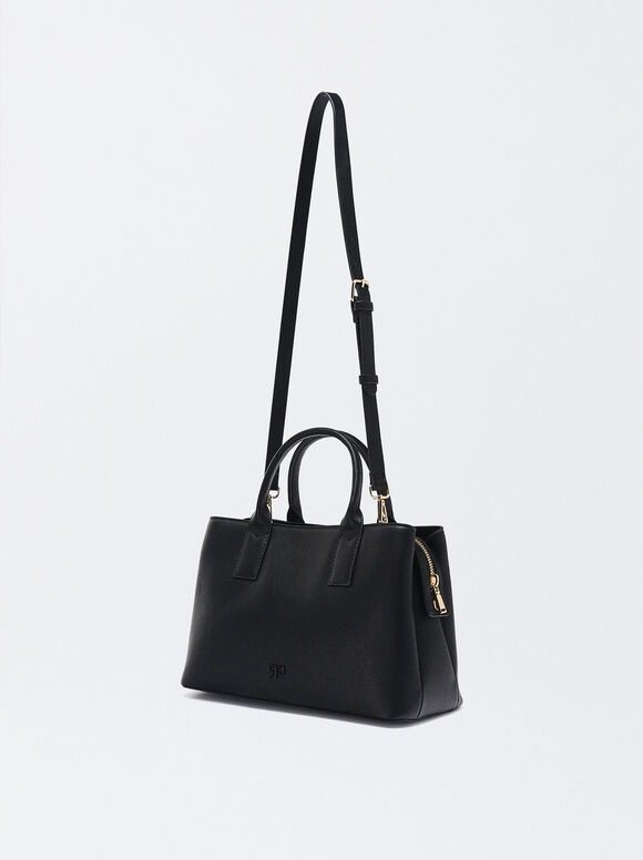 Tote Bag With Strap M, Black, hi-res