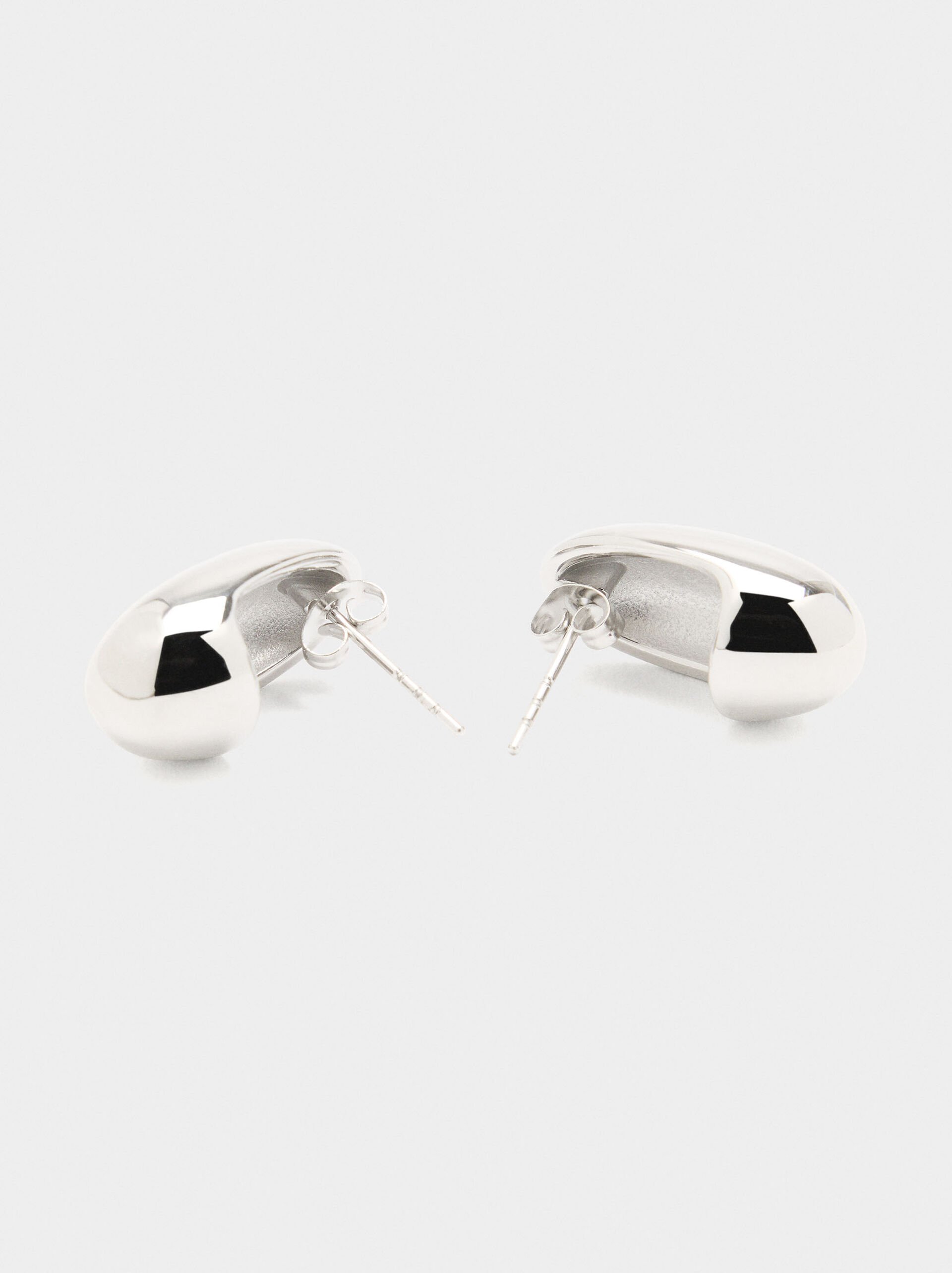 Oval earrings - stainless steel image number 2.0