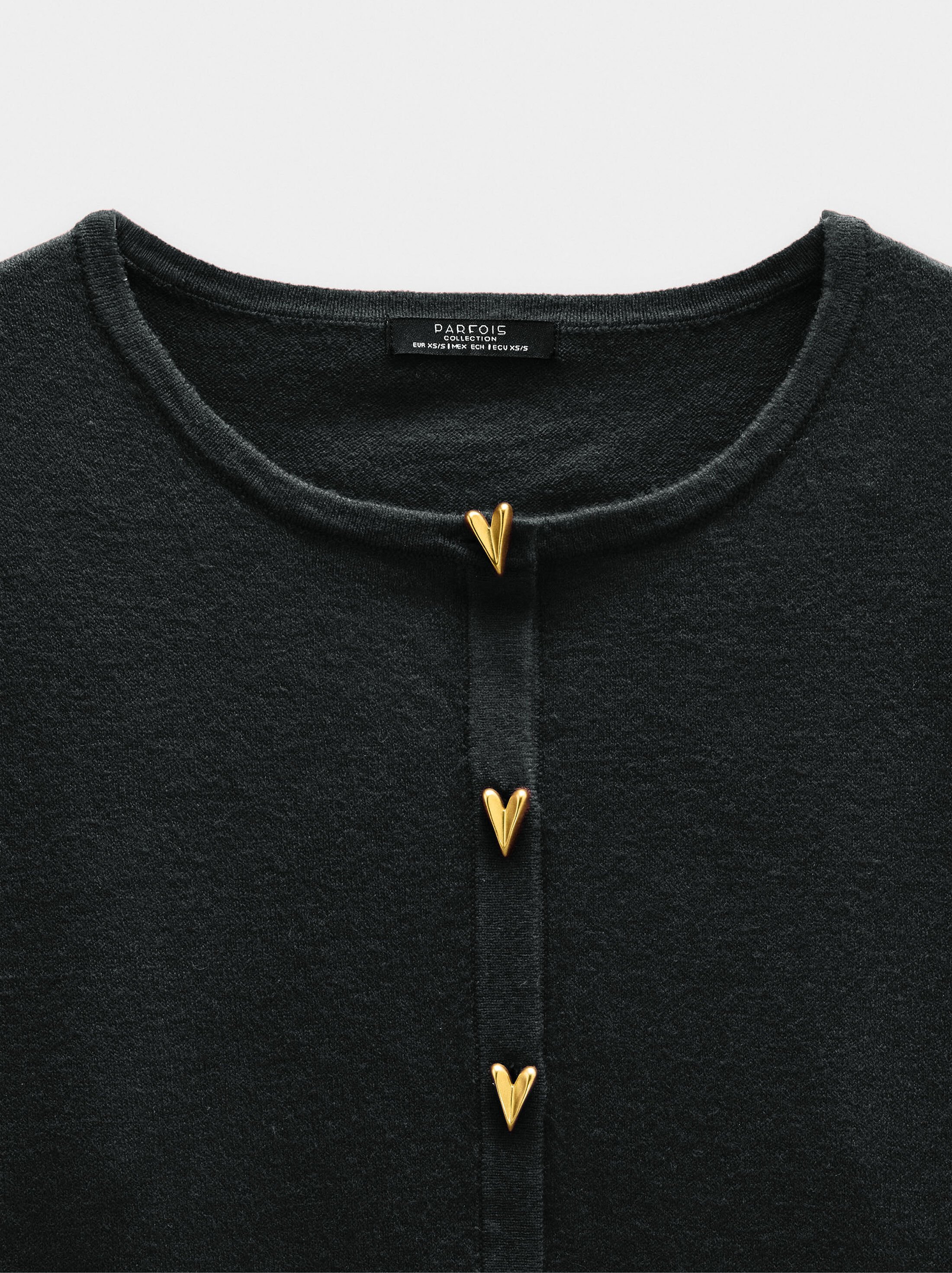 Càrdigan de malla amb botons amb forma de cor image number 6.0