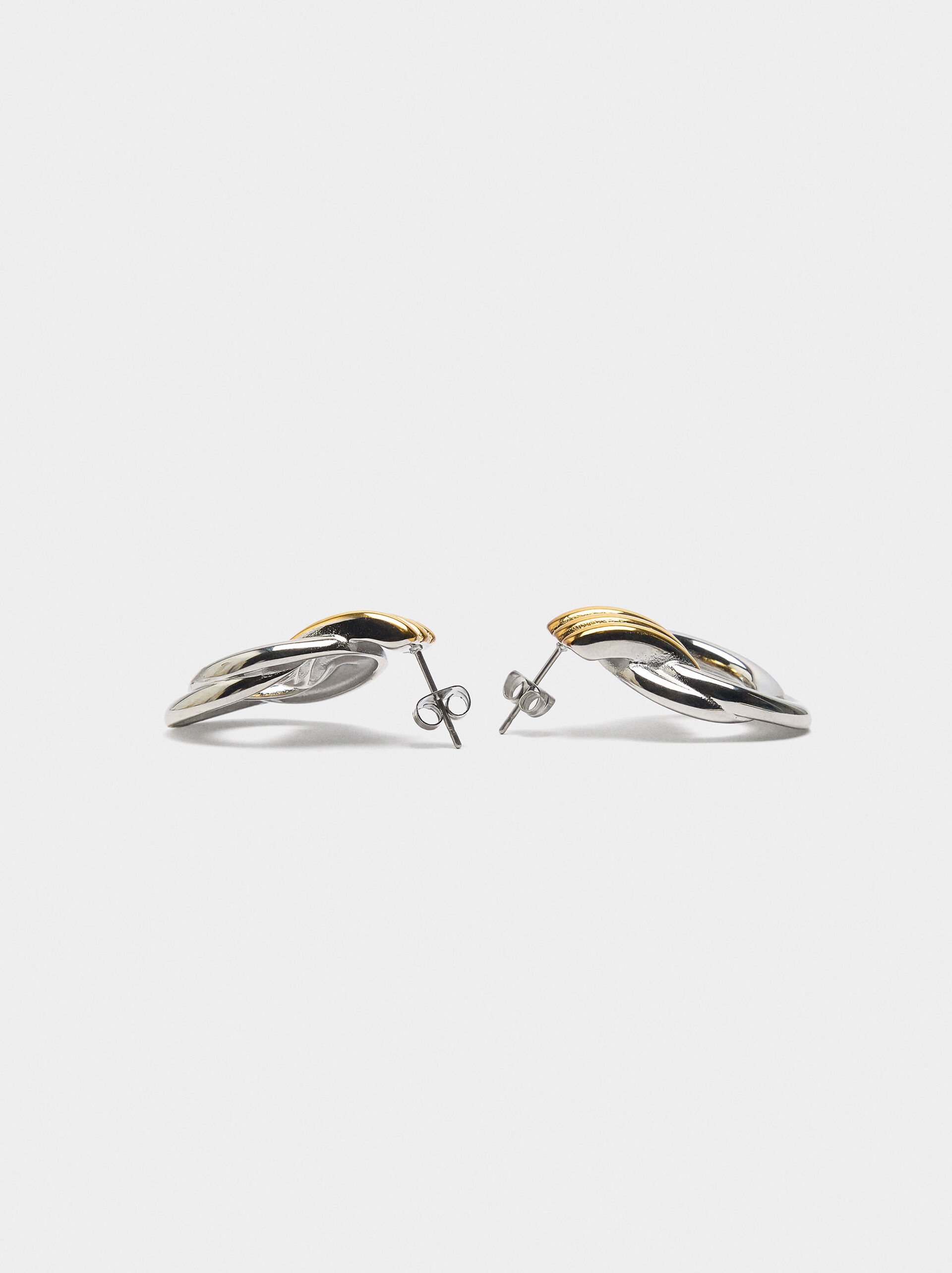 Boucles d'oreilles en anneaux doubles - acier inoxydable image number 3.0