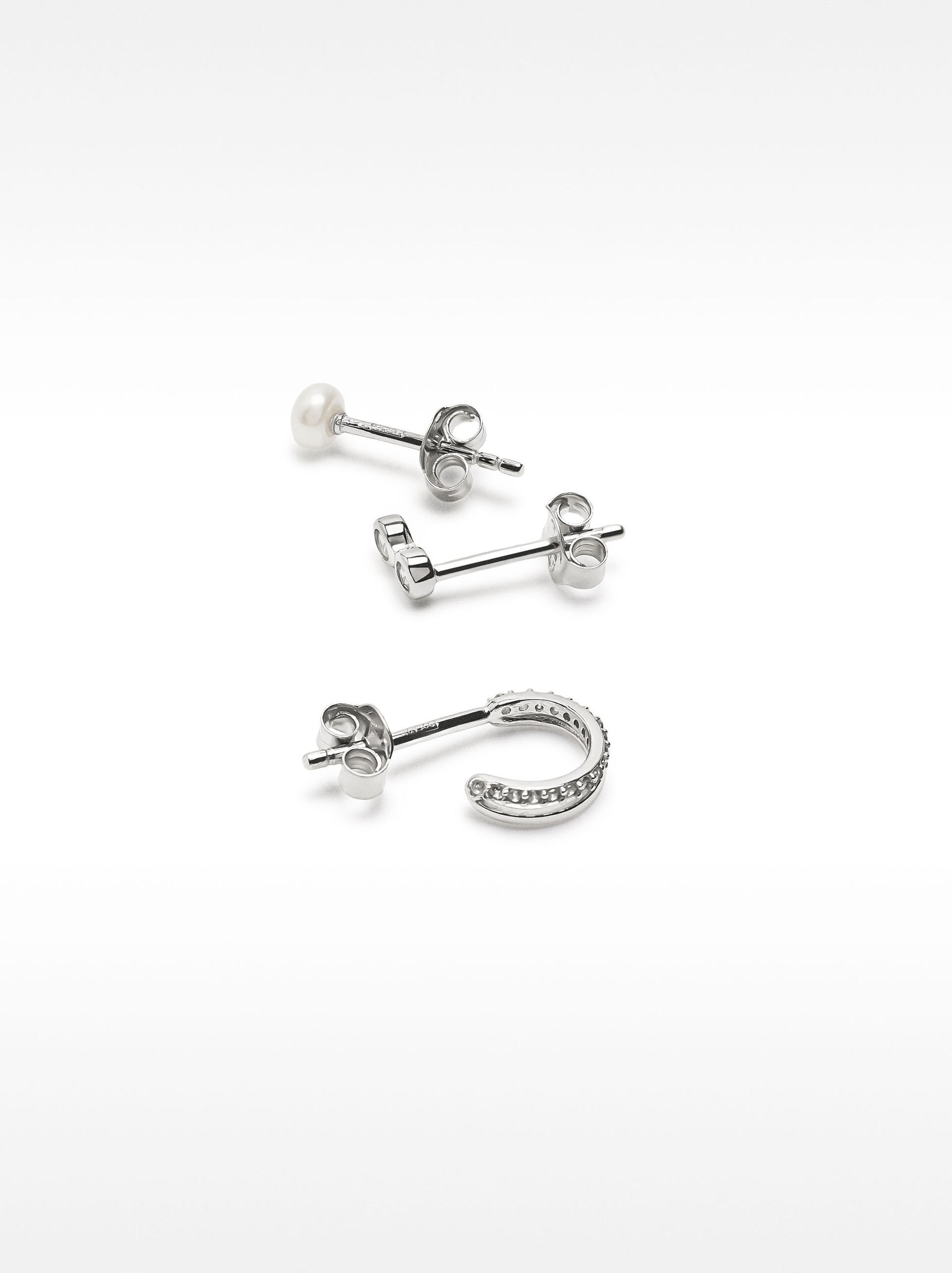 Earring set with freshwater pearl – 925 sterling silver image number 3.0