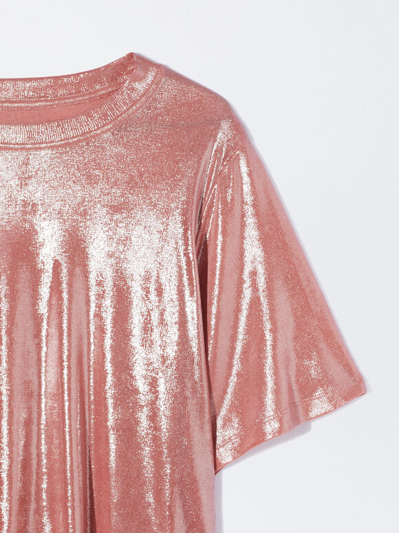 Metallic T-Shirt, Pink, hi-res