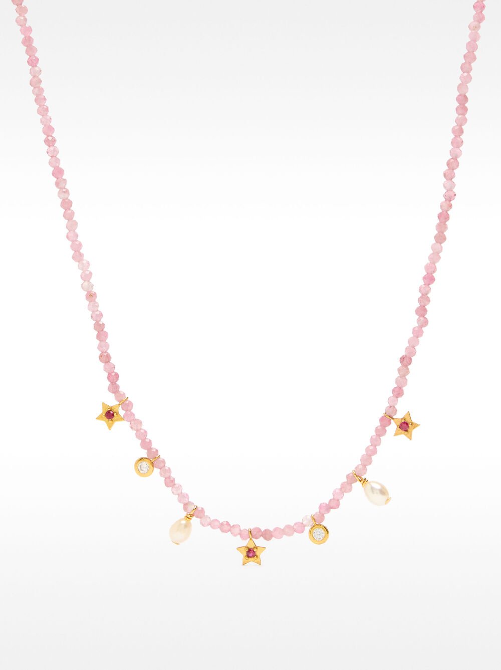 Collar de piedras con perla de agua dulce - plata de ley 925