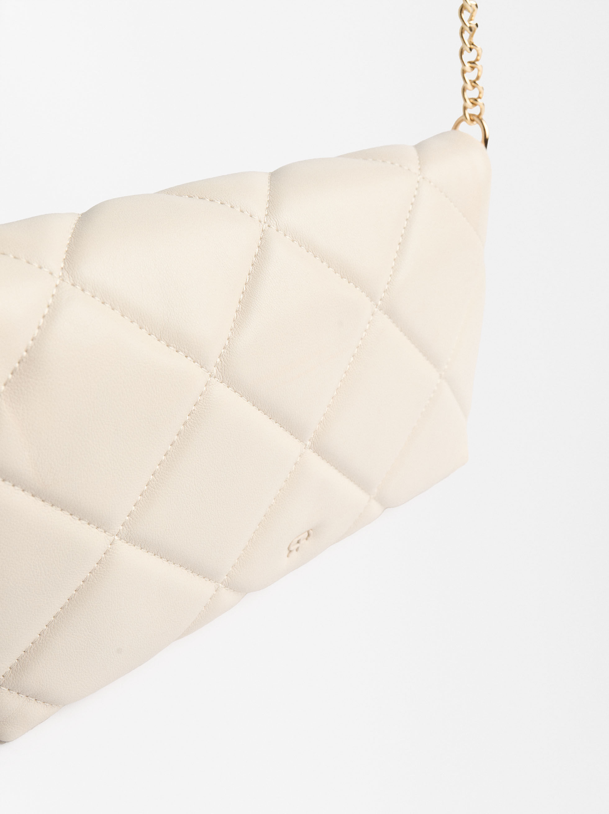 Bolso Bandolera Acolchado Negro Parfois