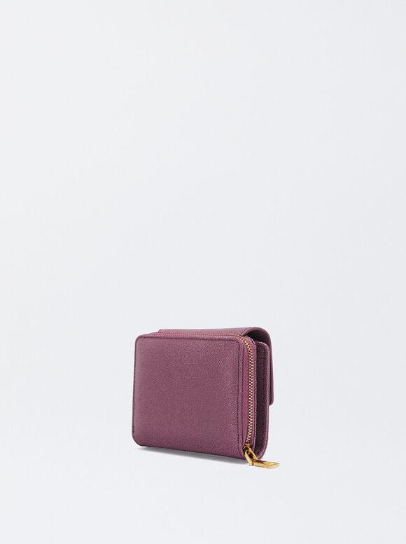 Wallet With Flap Closure, Pink, hi-res