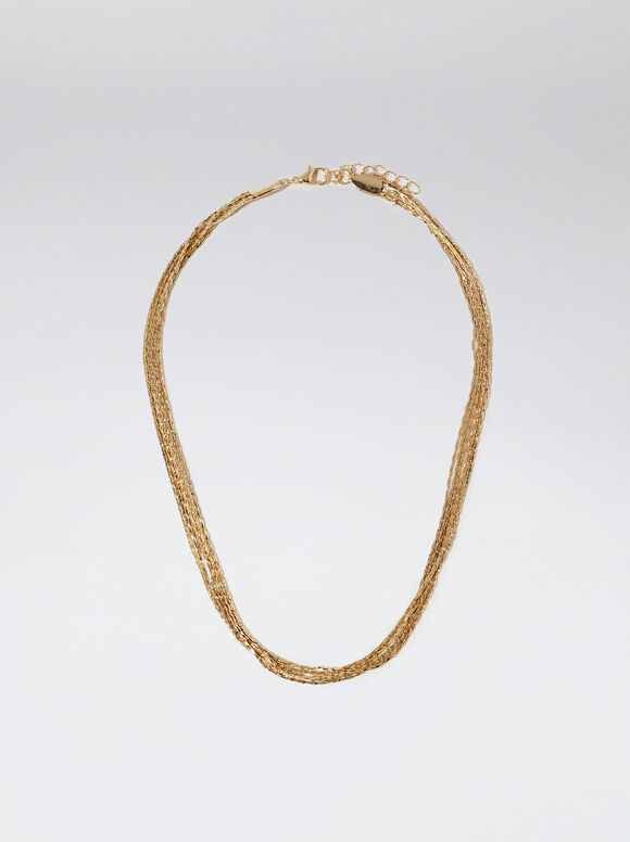 Gold-Toned Chain Necklace, Golden, hi-res