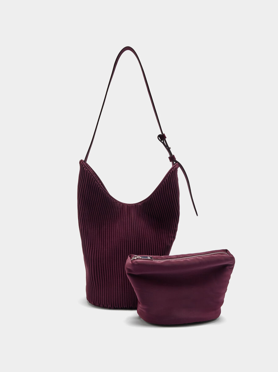 Nylon shoulder bag with inner pouch