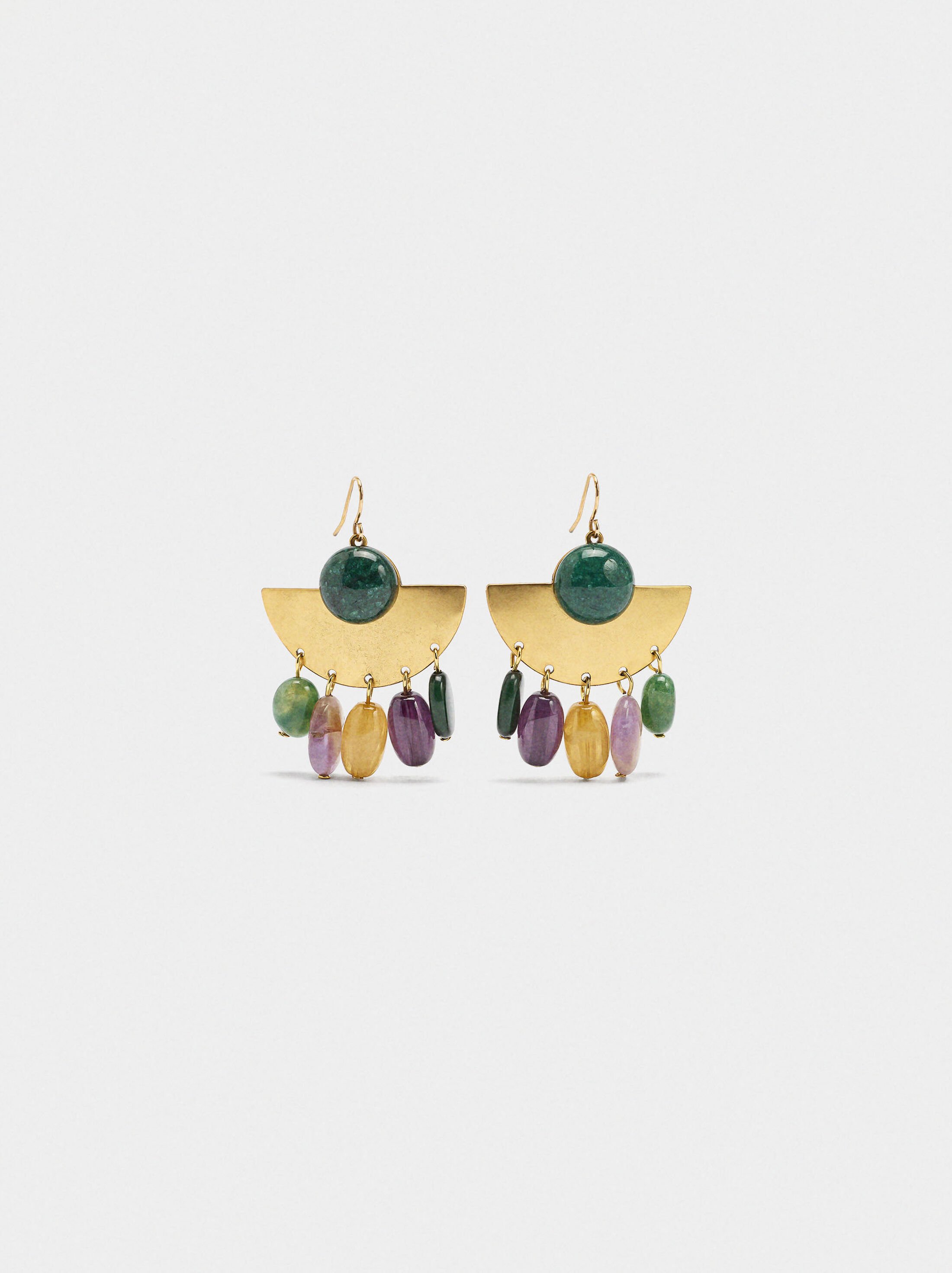 Fan earrings with stones image number 0.0
