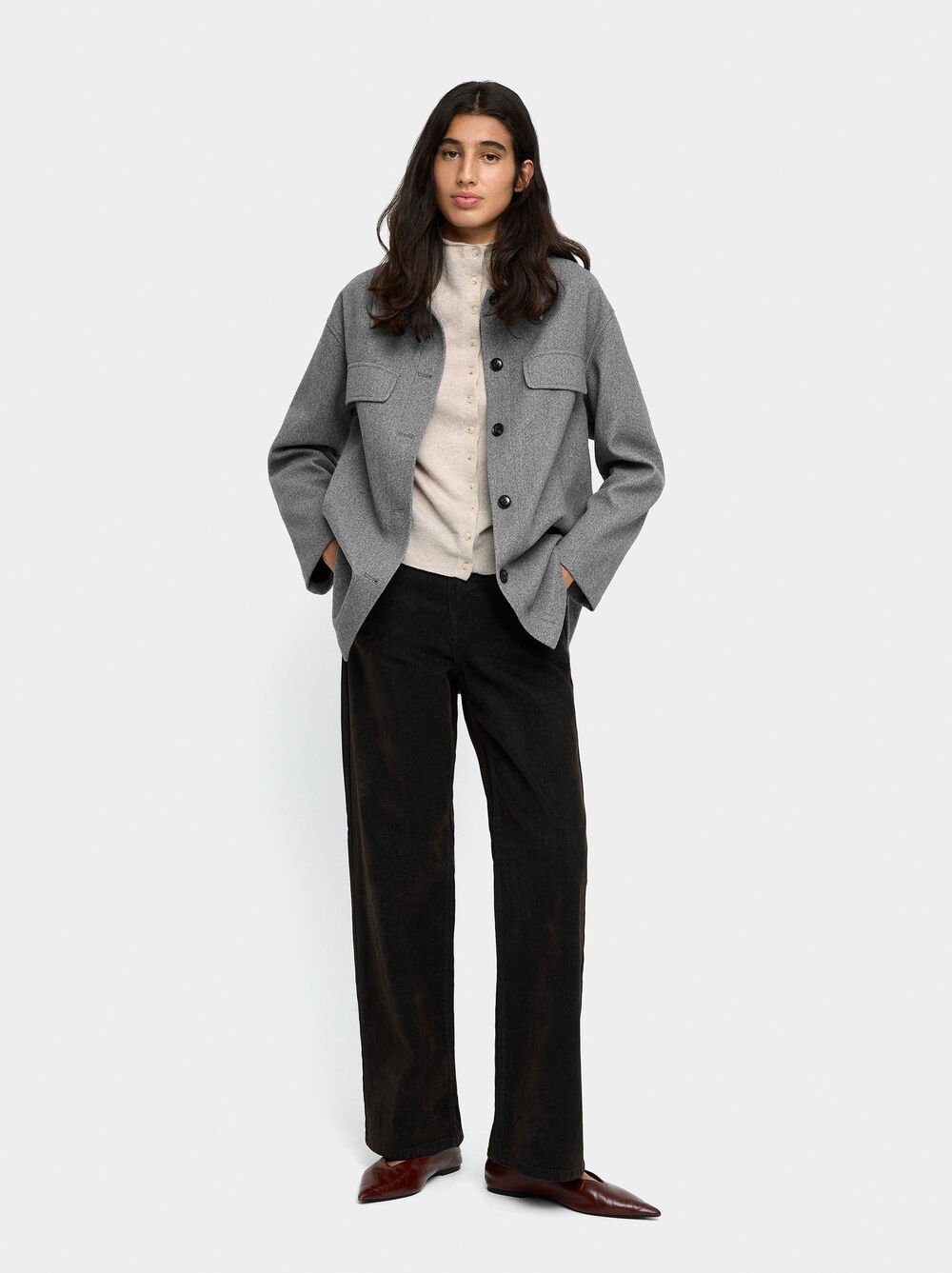 Overshirt with lapels