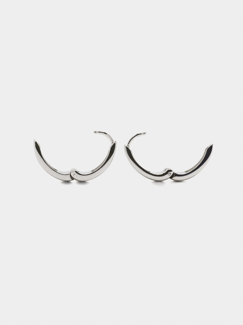 Elongated hoop earrings - stainless steel