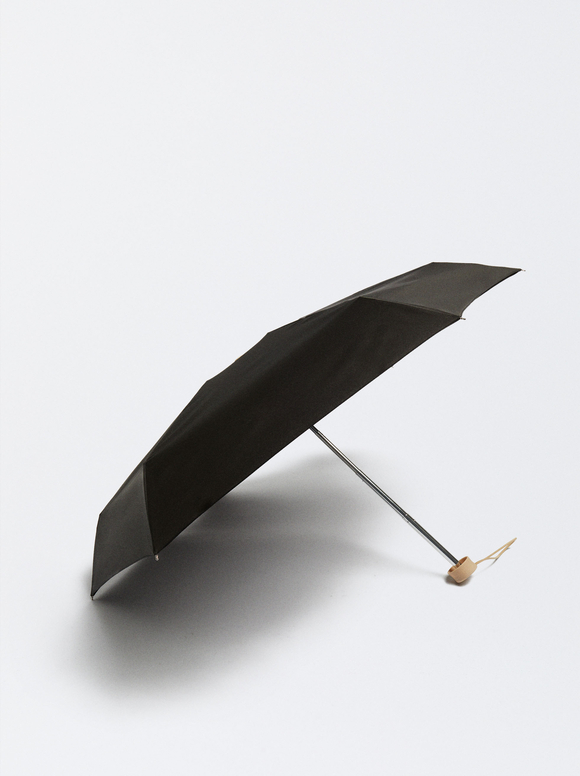 Small Folding Umbrella, Black, hi-res