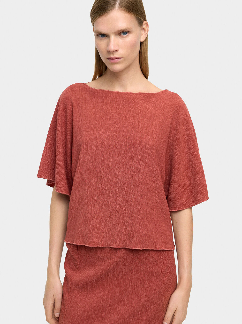 Blusa effetto stropicciato
