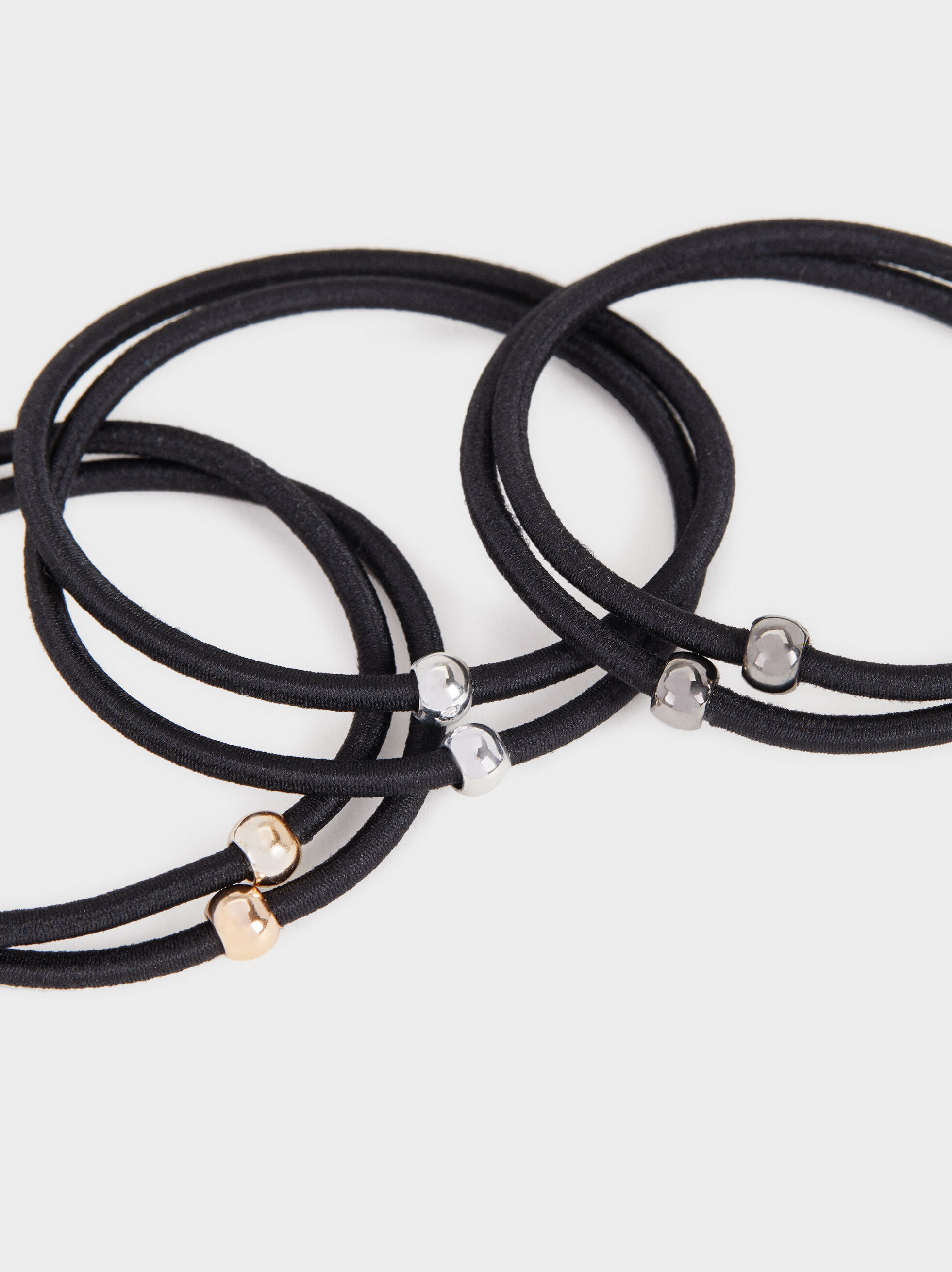 Set Of Hair Ties With Metal Detail Hair Accessories Parfois Com