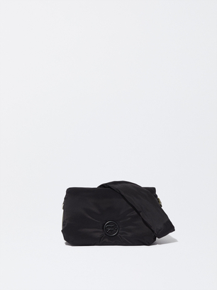 Nylon Shoulder Bag, Black, hi-res