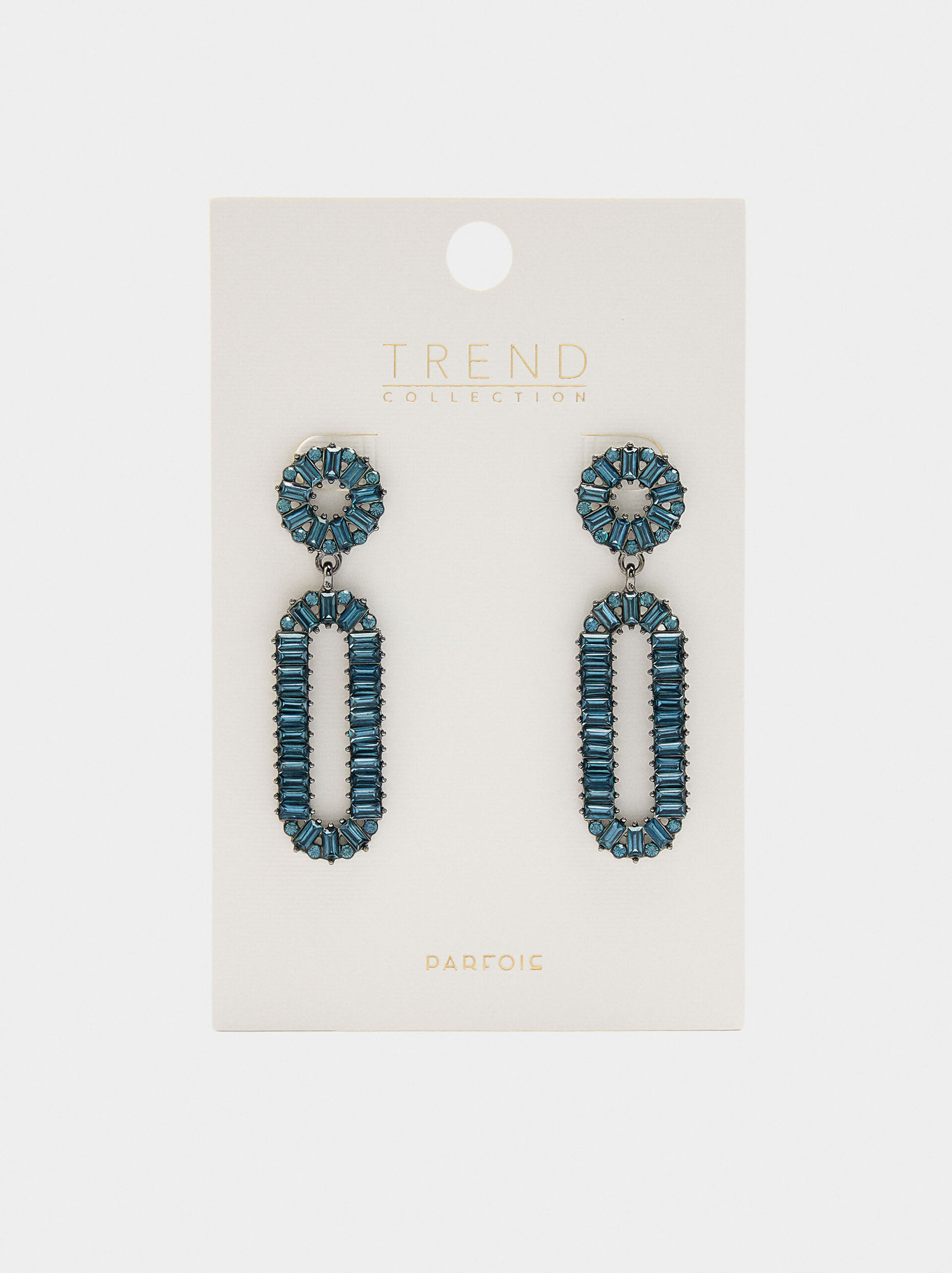 Maxi elongated earrings with crystals image number 4.0