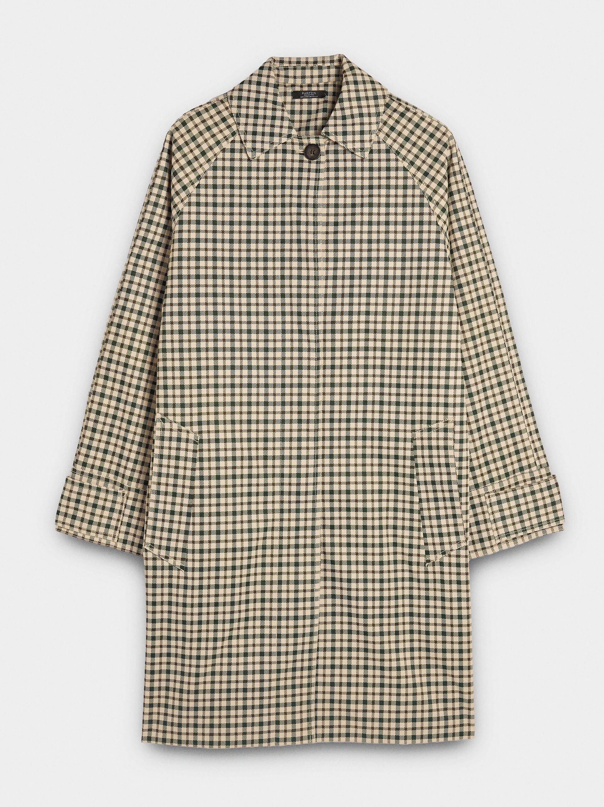 Parka with printed check pattern image number 5.0