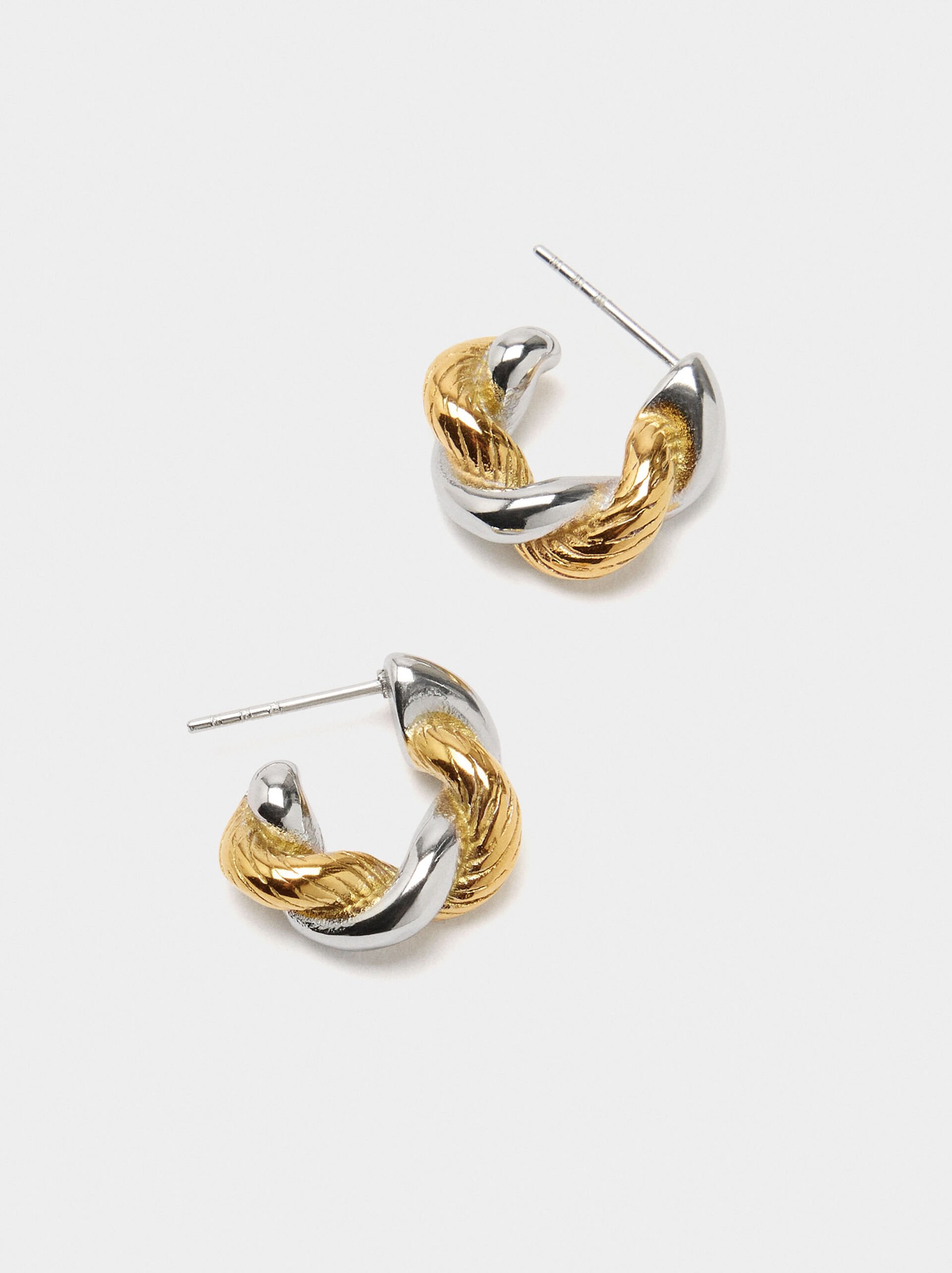 Braided hoop earrings – stainless steel image number 1.0
