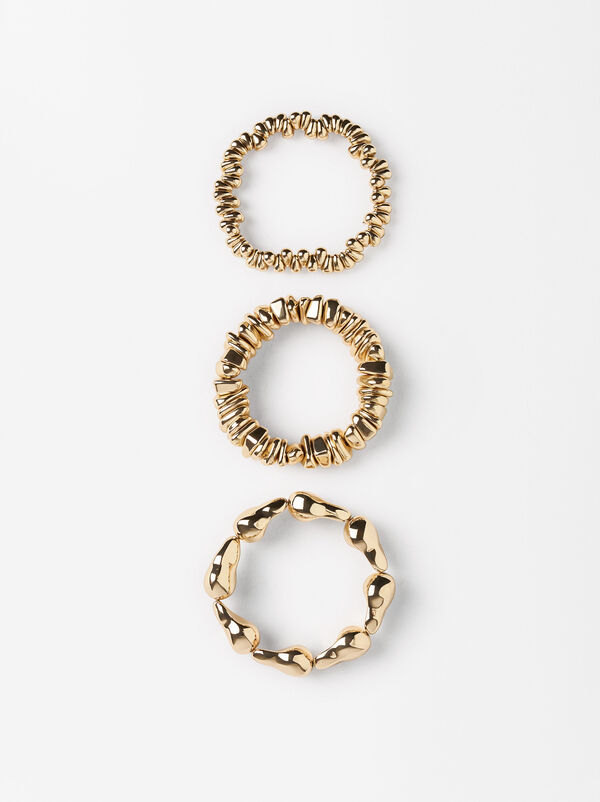 Set aus elastischen Armbändern mit Perlen
