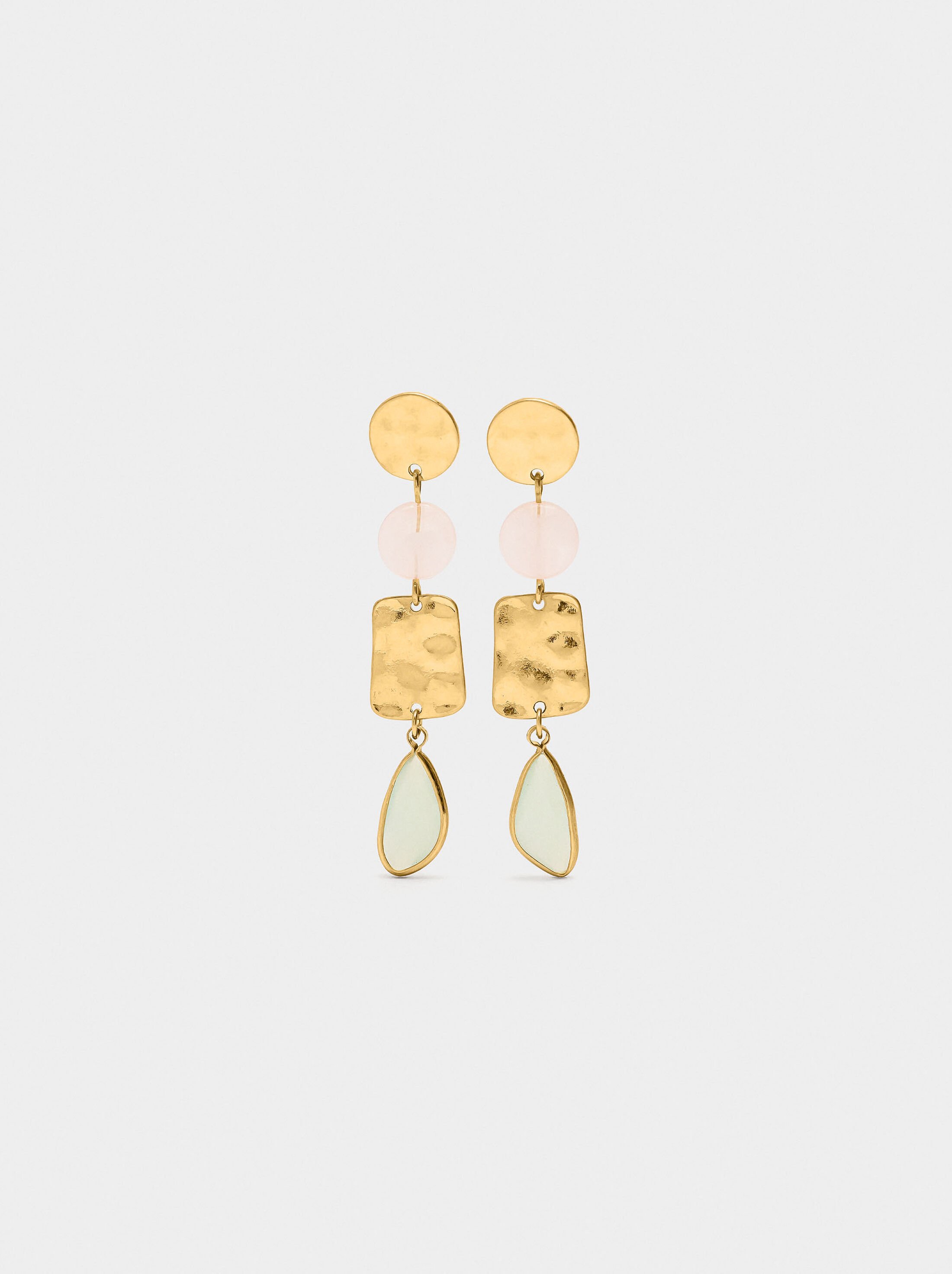 Long earrings with glass and resin image number 1.0