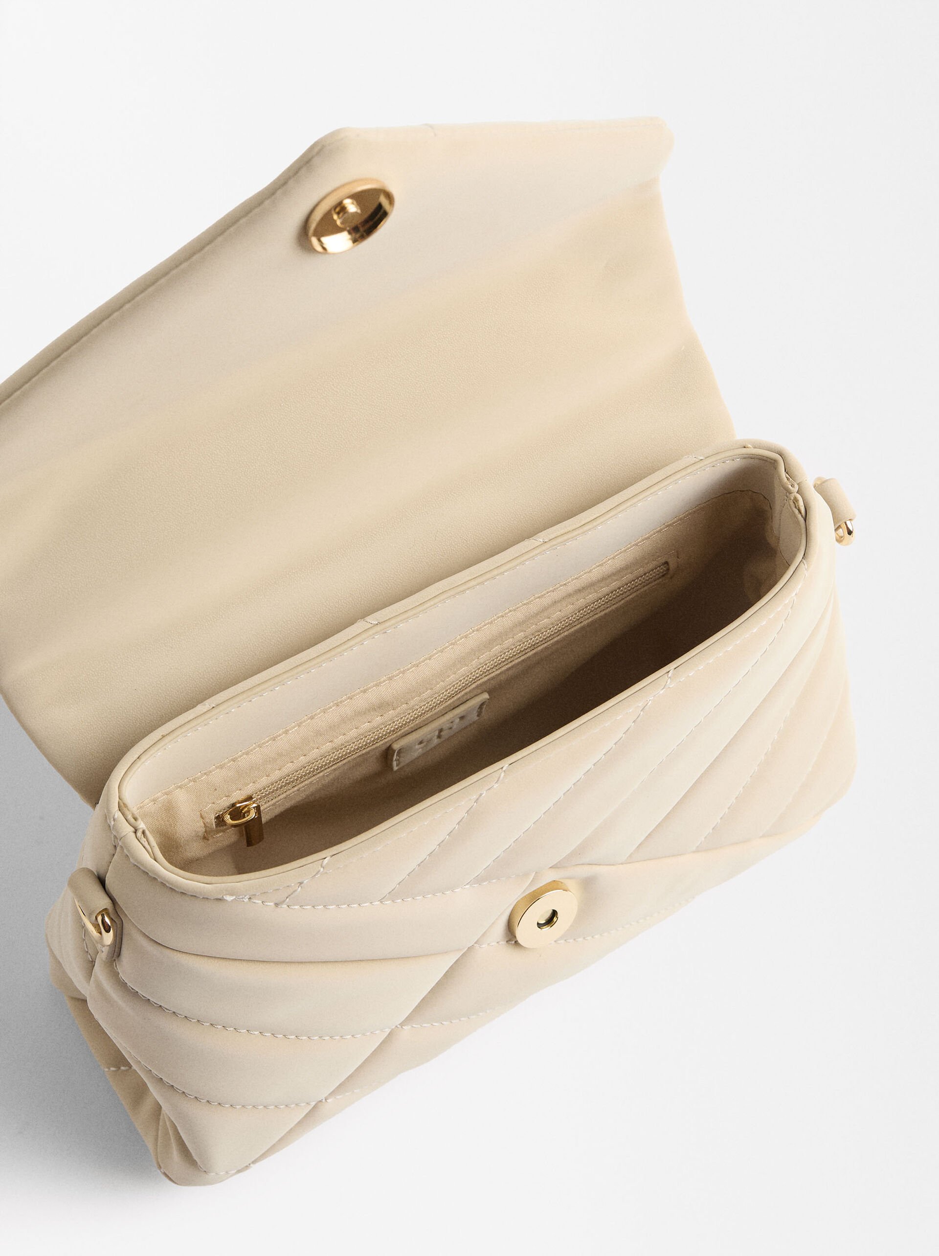 Handbag with velvety texture image number 3.0