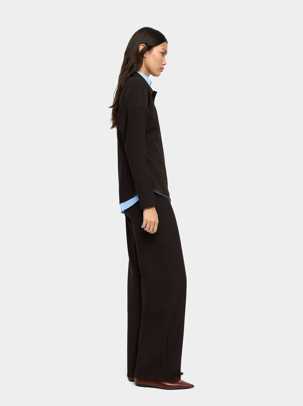 Straight plain trousers