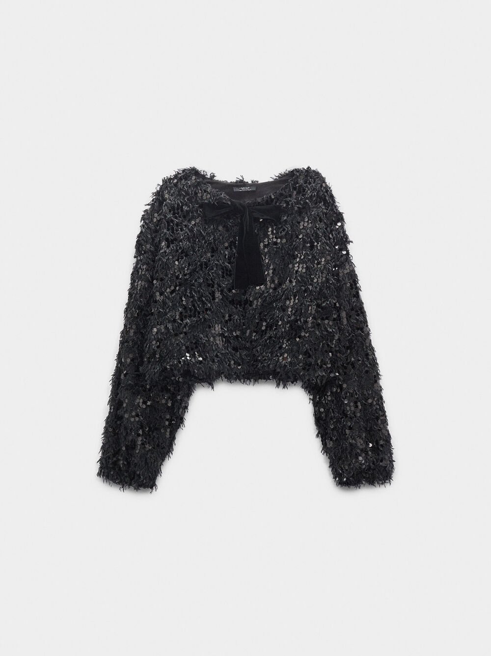 Voluminöser Cardigan mit Pailletten