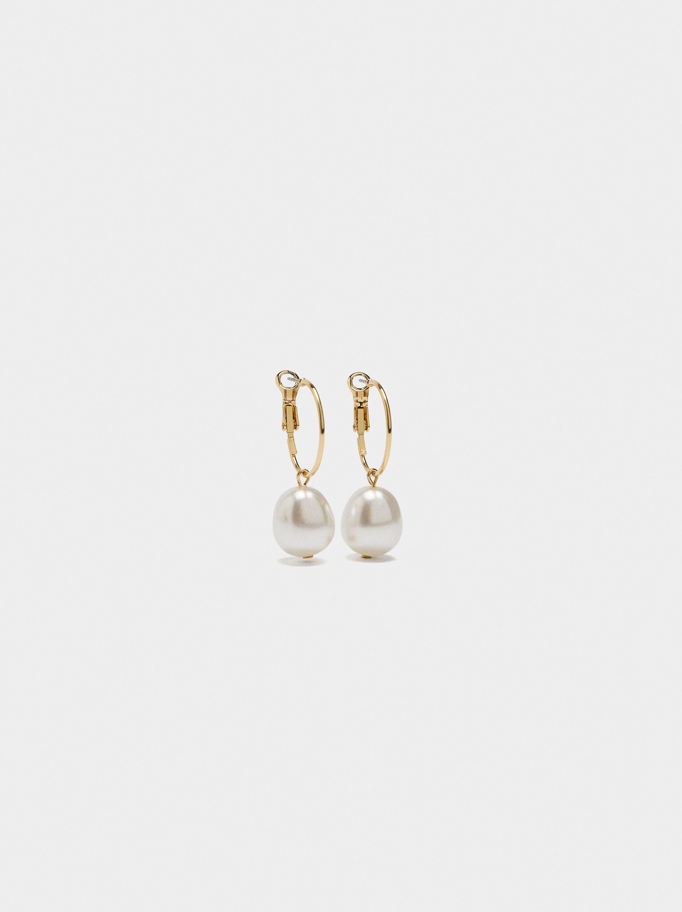Hoop earrings with pearls image number 0.0