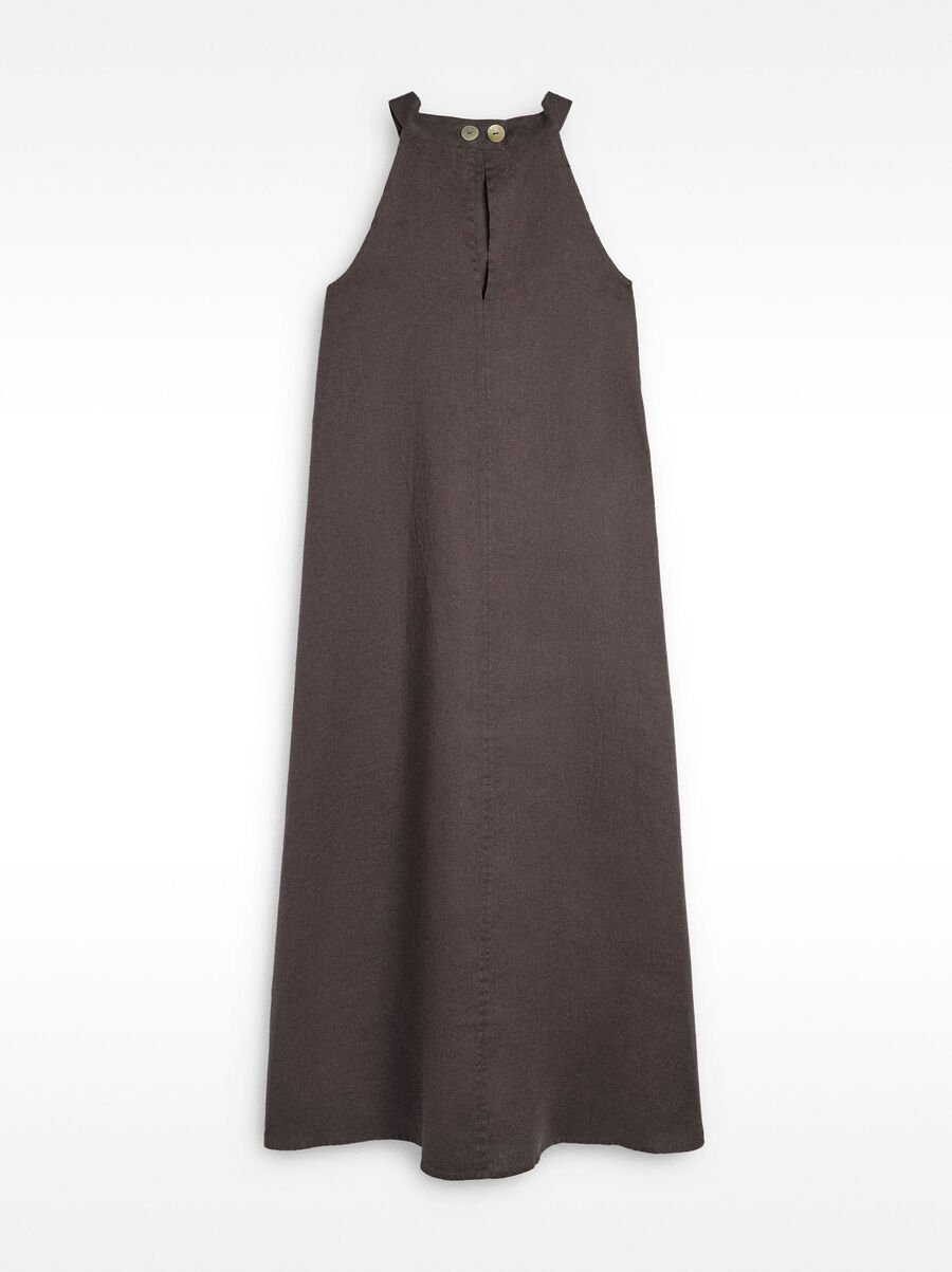100% linen midi dress