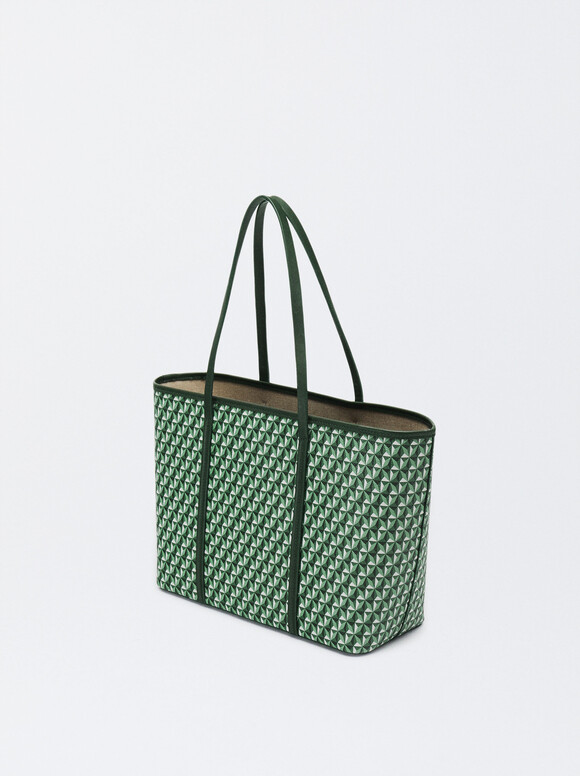 Personalized Printed Tote Bag M, Green, hi-res
