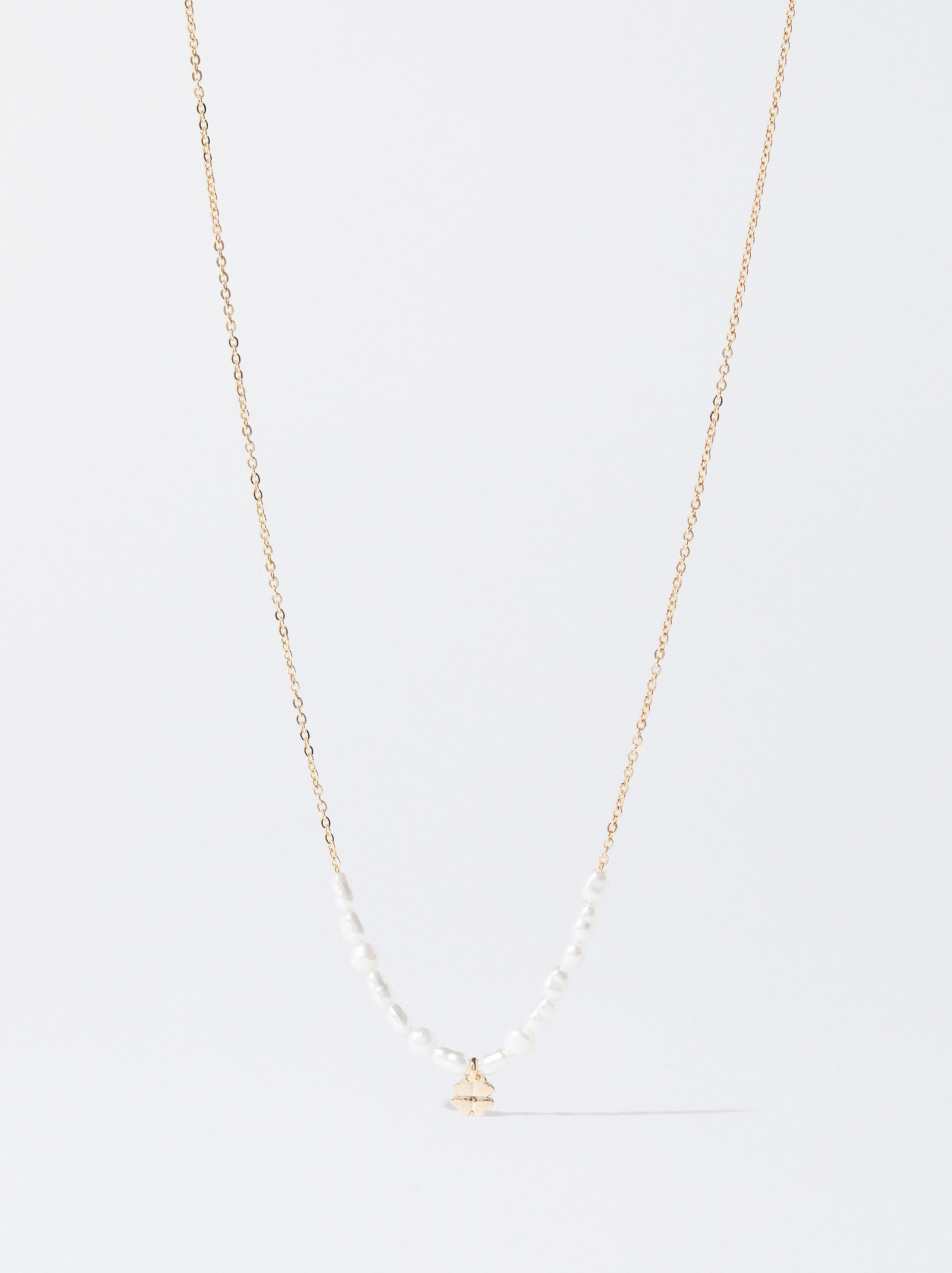 Gold-Toned Necklace With Freshwater Pearl image number 0.0