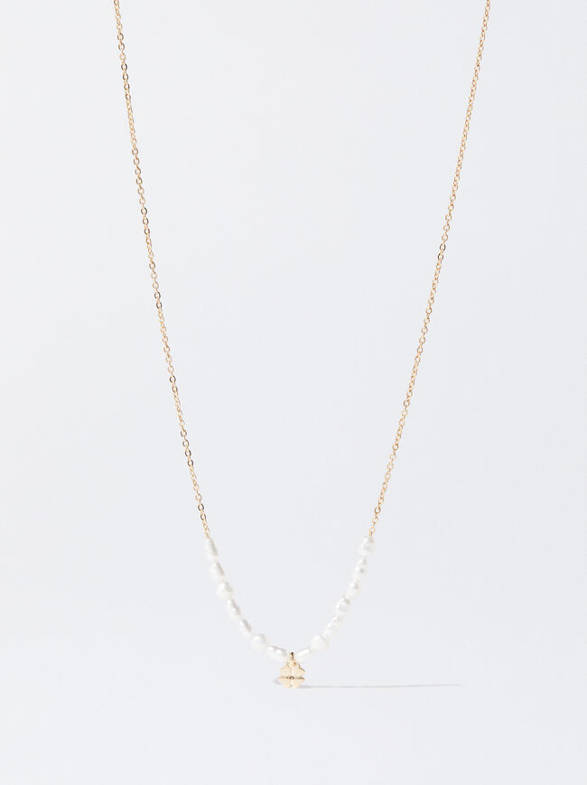 Gold-Toned Necklace With Freshwater Pearl image number 0.0