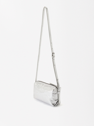 Personalized Leather Crossbag , Silver, hi-res