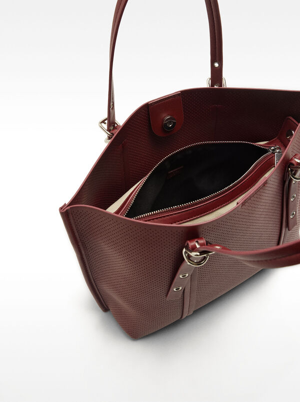 Perforated tote bag with removable pouch