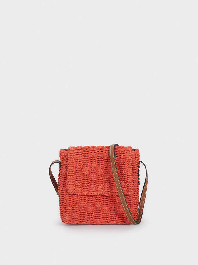 Bolso De Hombro De Rafia Con Asa Ajustable Negro Mujer Bandoleras Parfois Com