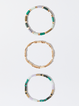 Lot De Bracelets Élastiques Avec Cristaux, Multicolore, hi-res