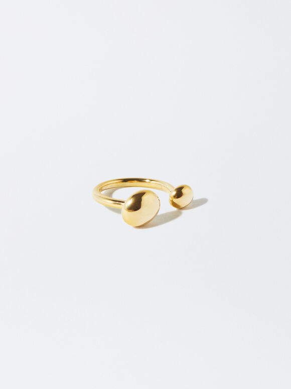Golden Stainless Steel Ring, Golden, hi-res