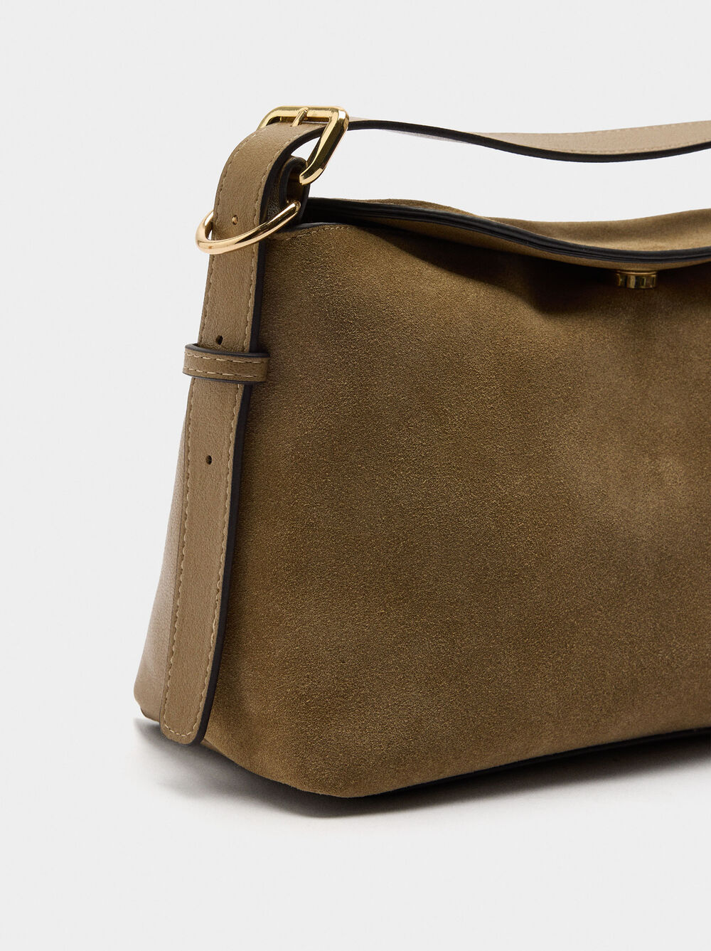 Crossbody bag with leather details